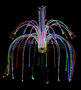 Световой фейерверк "Магнолия", 2,6х2,8м, мульти, 24В, 48 лучей