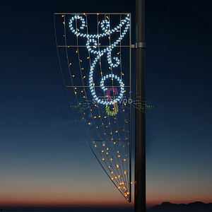 Светодиодная консоль "Вьюга", 187х76 см, белая, желтая