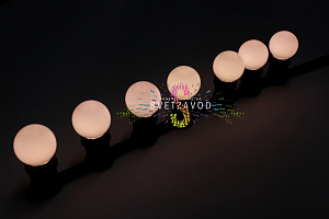 Декоративная лампа, Е27, 4 LED, 1,2Вт, Ø45мм, теплая белая с розовым оттенком, диммируемая