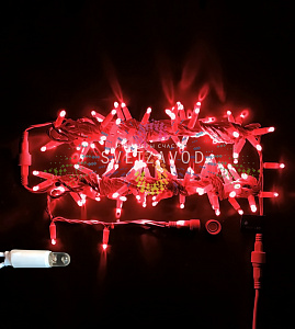 Гирлянда-нить Стринг Лайт, 220В, фиксинг, красная, 10м, белый ПВХ, IP65, Rich Led