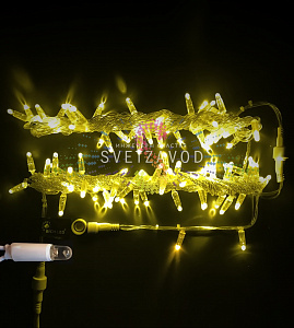 Гирлянда-нить Стринг Лайт, 24В, фиксинг, желтая, 10м, прозрачный ПВХ, IP65, Rich Led