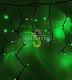 Светодиодная бахрома Айсикл, 5,6х0,9м, фиксинг, 220В, зеленая, черный каучук, IP67, Neon-Night