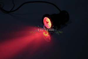 Точечный поворотный светодиодный прожектор, красный, 12В, 3Вт, серый корпус