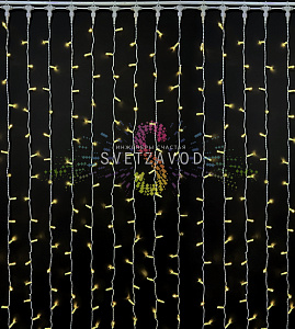 Светодиодный дождь 2х6м, теплый белый, мерцающий, WF, белый ПВХ, 220В, IP65, Rich Led