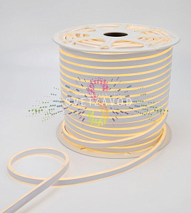 Светодиодный гибкий неон двухсторонний, теплый белый, 8х16мм, 100м,120SMD2835, 220В, IP65,Neon-Night