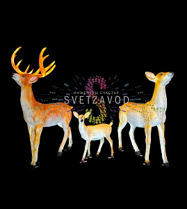 Светодиодные фигуры из стекловолокна Семья оленей, 154/121/70 см, 24В, с трансформатором, IP65