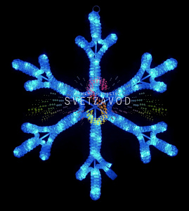Светодиодная Снежинка, 52см, синяя, фиксинг, 220В, IP65