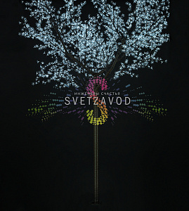 Узнайте выгодную цену и условия оптового заказа! Светодиодное дерево Сакура, 3,5 м, Ø3 м, белое, 24B, 2688LED, IP65