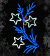 Светодиодная консоль "Звезды на ветке", 150х80 см, белая, синяя