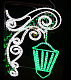 Светодиодная консоль "Фонарь", 110х60х3 см, зеленая, холодная белая