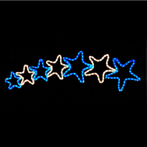 Светодиодная перетяжка "Семь звезд" 300х90 см, белая, синяя