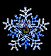 Светодиодная Снежинка, 60см, синяя+белая, с контроллером, 220В, IP65, Neon-Night