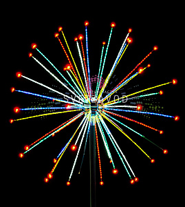 Световой фейерверк "Шар", Ø1,5 м, мульти, 24В, 36 лучей