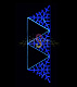 Светодиодная консоль "Снежинки и треуголки" 215х63 см, синяя, белая