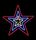 Светодиодная звезда 83см, триколор, чейзинг, неон, 12B, IP65